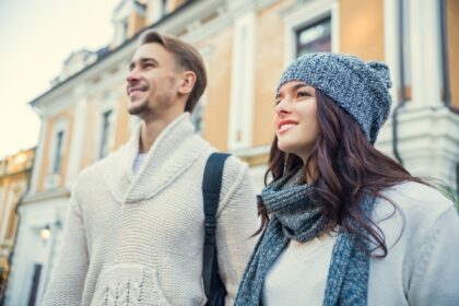 Young couple travels